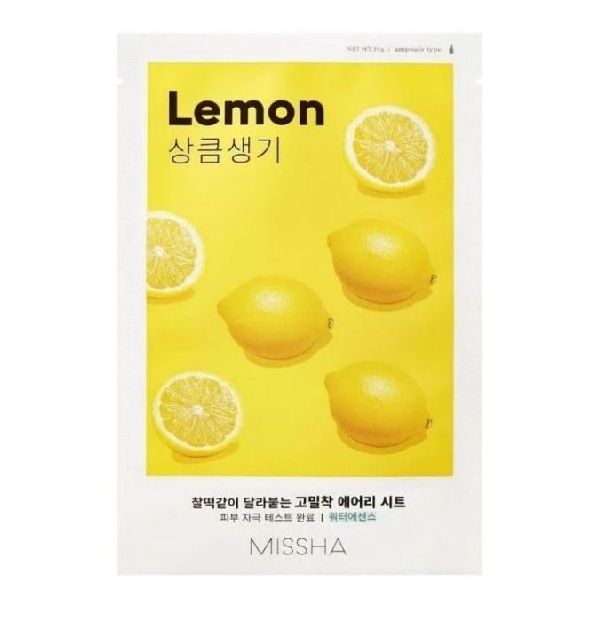 Airy Fit Sheet Mask Lemon – Μάσκα για Ομοιόμορφο Τόνο Λεμόνι, 19gr