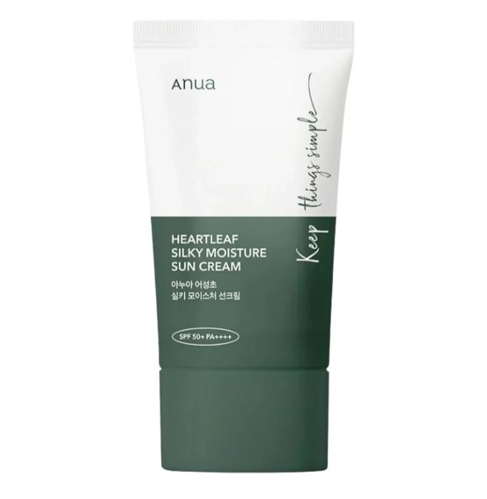 Heartleaf Silky Moisture Sun Cream SPF50+PA++++ - Αντηλιακή κρέμα για ευαίσθητο δέρμα,50ml
