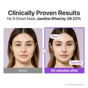 No. 9 NAD+ BIO Lifting-sil Full Face Mask Set, 4 pieces – Μάσκα προσώπου lifting και λάμψης, 4τεμ
