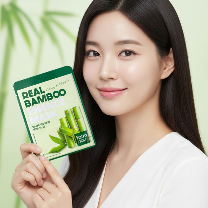 Real Bamboo Essence Mask – Υφασμάτινη μάσκα προσώπου με εκχύλισμα μπαμπού, 23ml