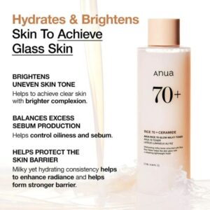 Rice 70 Glow Milky Toner – Ενυδατική τονωτική λοσιόν με ρύζι, 250ml
