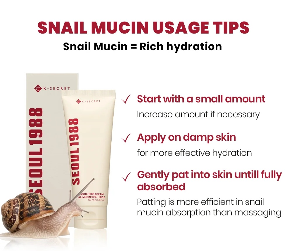 Seoul 1988 Cream : Snail Mucin 93% + Rice – Ενυδατική κρέμα με έκκριμα σαλιγκαριού, 100ml