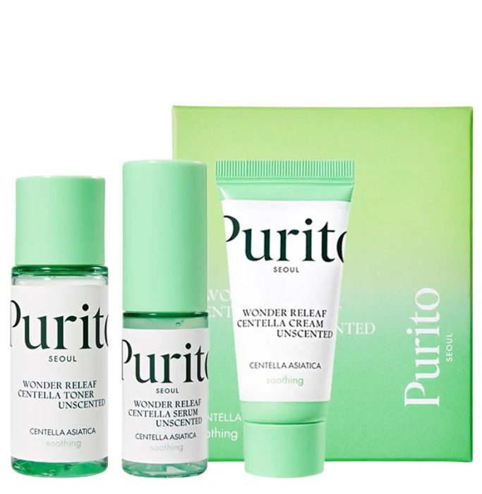 Wonder Releaf Centella Mini Kit Unscented travel size - Mini σετ περιποίησης για ενυδάτωση 3τμχ