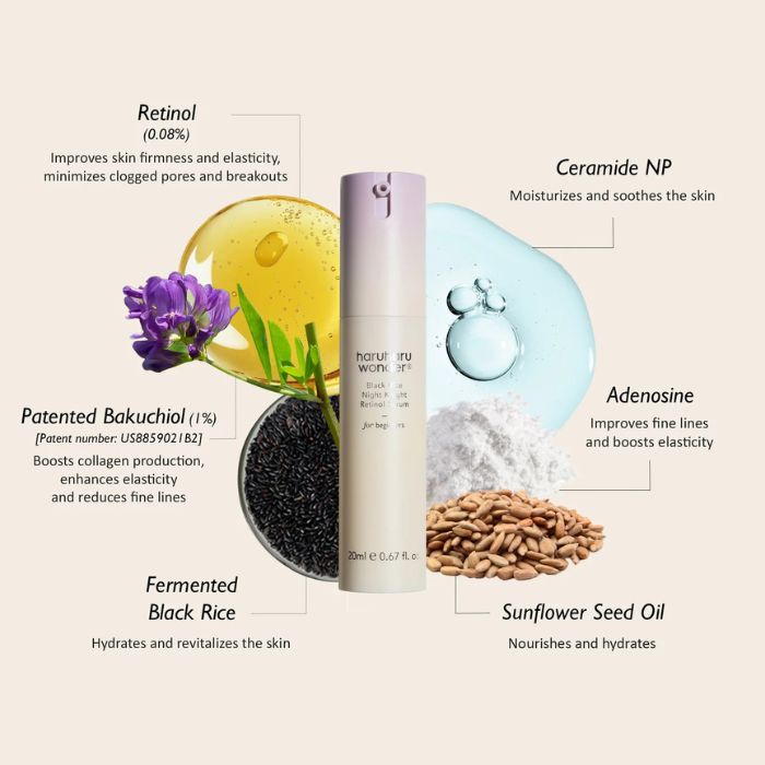 Black Rice Night Knight Retinol Serum – Ορός ρετινόλης για ευαίσθητο δέρμα, 20ml