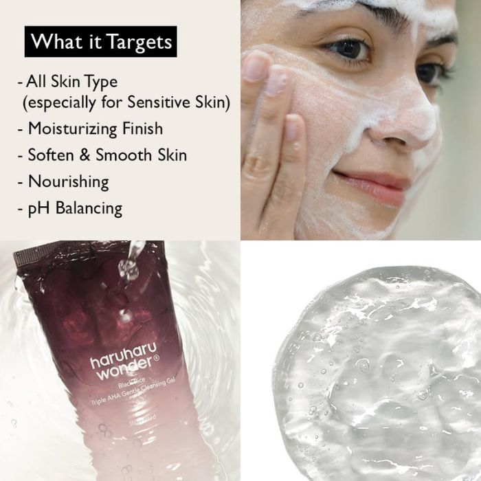 Black Rice Triple AHA Gentle Cleansing Gel – Gel καθαρισμού προσώπου, 100ml