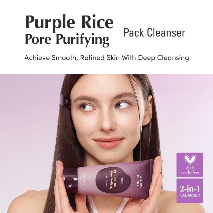 Purple Rice Pore Purifying Pack Cleanser – Καθαριστικό προσώπου & μάσκα αργίλου για λεία επιδερμίδα, 130gr