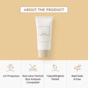 Rice Sunscreen SPF50+ PA++++ – Αντηλιακό υψηλής προστασίας με ρύζι για λάμψη, 50ml