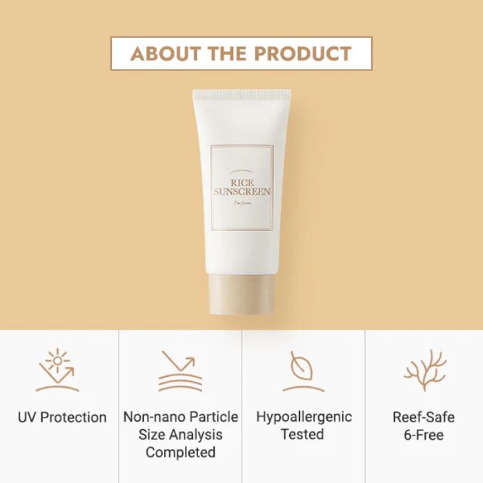 Rice Sunscreen SPF50+ PA++++ – Αντηλιακό υψηλής προστασίας με ρύζι για λάμψη, 50ml