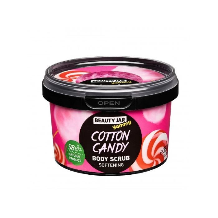 Body Scrub Cotton Candy - Scrub σώματος με λάδι καρύδα, αμύγδαλο & βούτυρο καριτέ 360gr