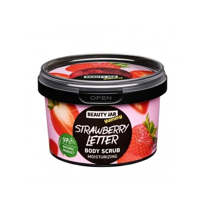 Body Scrub Strawberry Letter - Scrub σώματος με φράουλα & λάδι καρύδα, 360gr