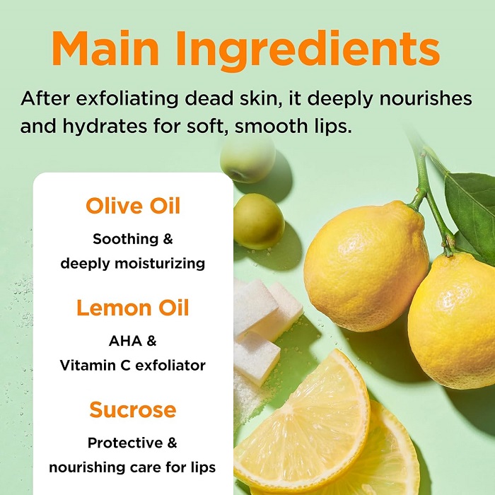 Lemon Sugar Scrub Lip Mask – Scrub χειλιών για σκασμένα χείλη, 20ml