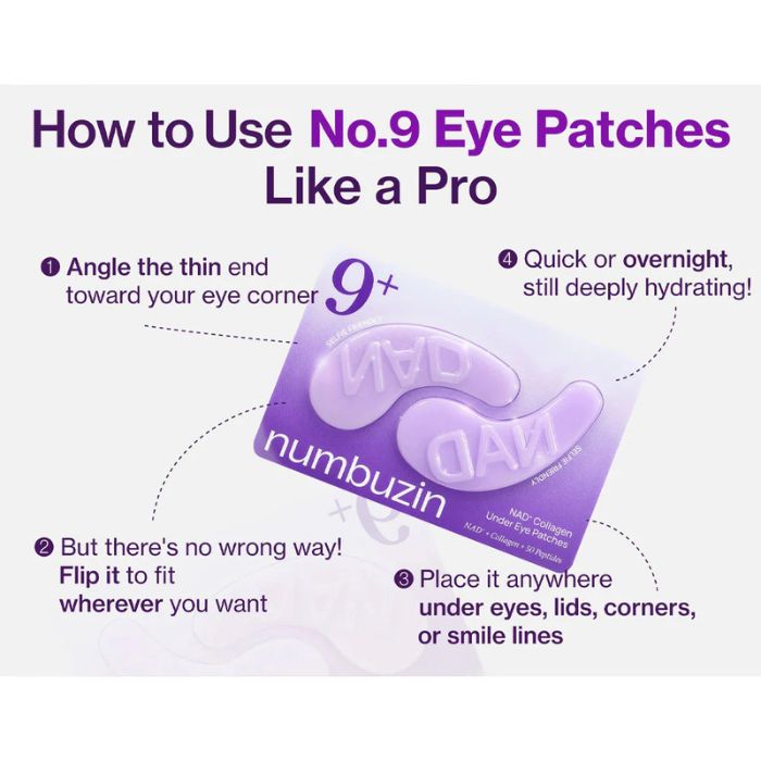No.9 NAD Collagen Under Eye Patches – Eye patches με κολλαγόνο & 50 πεπτίδια, 1τεμ.