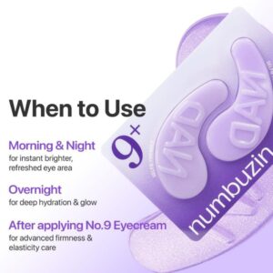 No.9 NAD Collagen Under Eye Patches – Eye patches με κολλαγόνο & 50 πεπτίδια, 1τεμ.