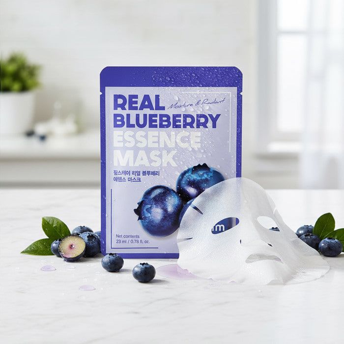 Real Blueberry Essence Mask – Υφασμάτινη μάσκα προσώπου με blueberry, 23ml