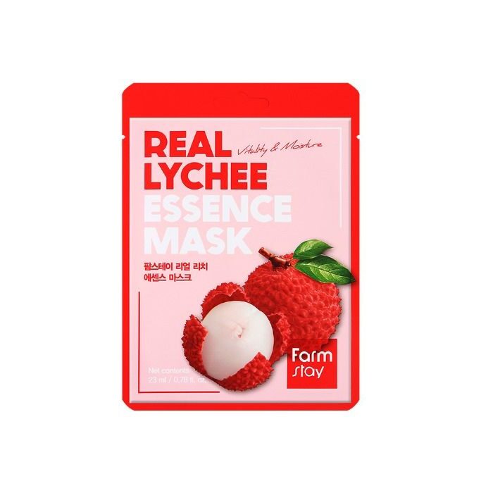 Real Lychee Essence Mask - Υφασμάτινη μάσκα προσώπου με Lychee, 23ml