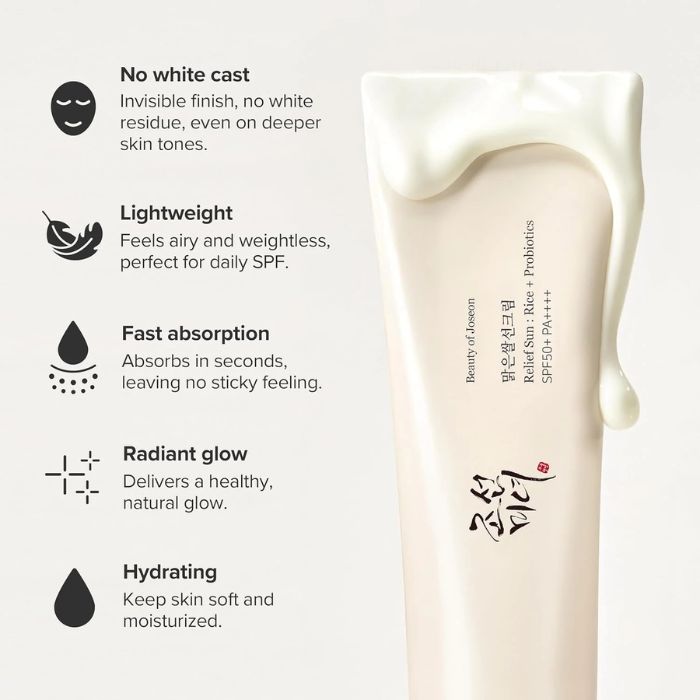 Relief sunrice Probiotics SPF50+ – Αντηλιακό με εκχύλισμα ρυζιού και προβιοτικά, 50ml