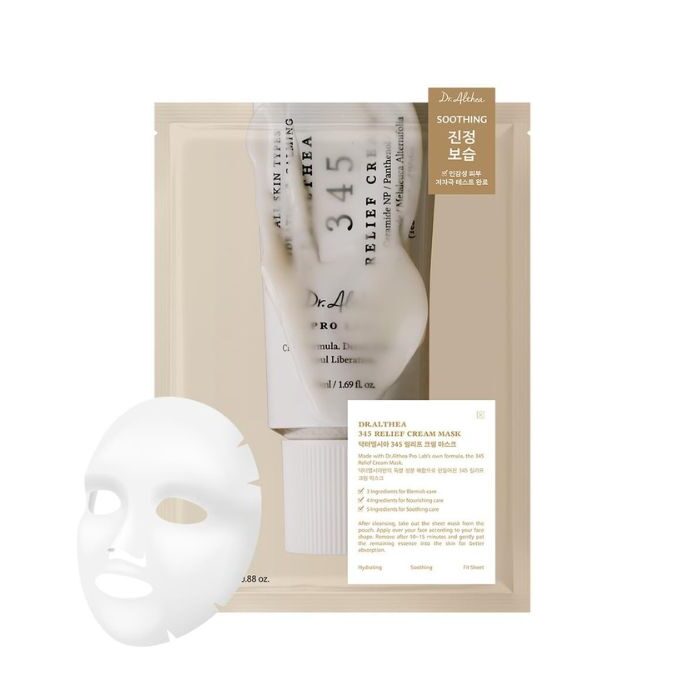 345 Relief Cream Mask - Καταπραϋντική μάσκα προσώπου, 1τμχ.
