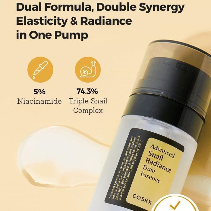 Advanced Snail Radiance Dual Essence – Ενυδατικό essence με σαλιγκάρι και νιασιναμίδη, 80ml