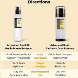 Advanced Snail Radiance Dual Essence – Ενυδατικό essence με σαλιγκάρι και νιασιναμίδη, 80ml