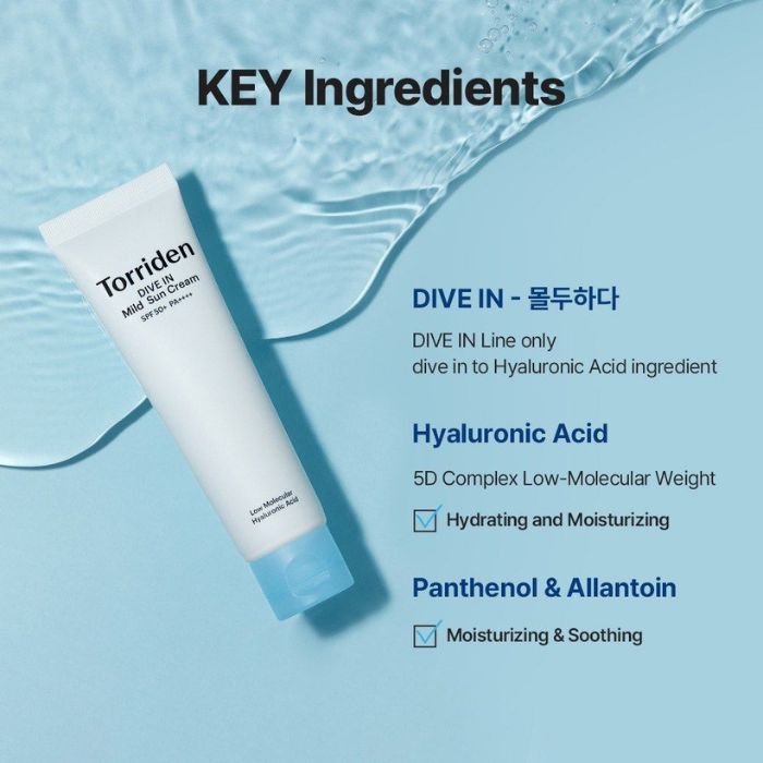 Dive-in Mild Suncream SPF50+ – Αντηλιακό προσώπου, 60ml