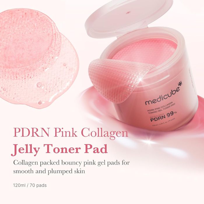 PDRN Pink Collagen Toning Gel Toner Pad – Τονωτικά δισκία για λείο και λαμπερό δέρμα, 70τεμ.