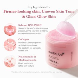 PDRN Pink Collagen Toning Gel Toner Pad – Τονωτικά δισκία για λείο και λαμπερό δέρμα, 70τεμ.