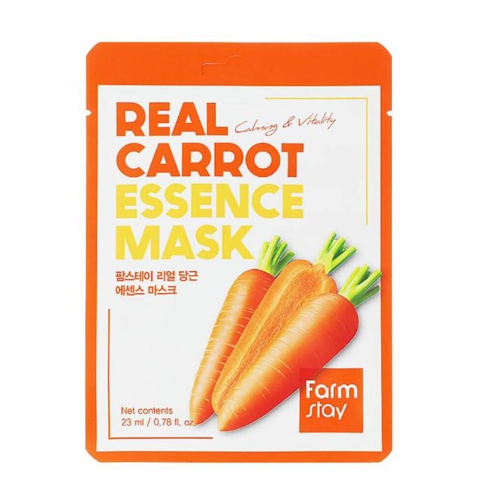 Farmstay Real Carrot Essence Mask - Υφασμάτινη μάσκα προσώπου με εκχύλισμα καρότου, 23ml