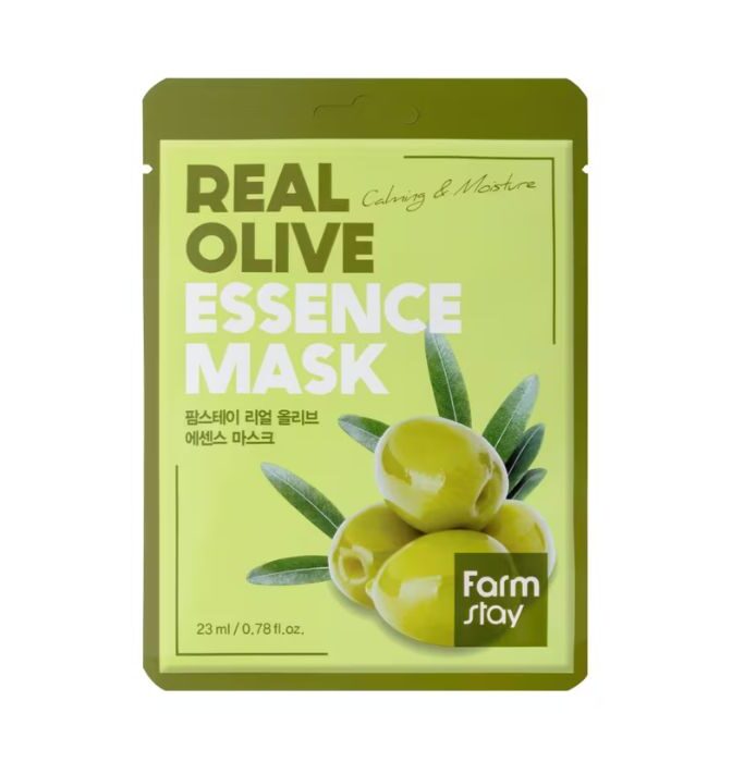 Farmstay Real Olive Essence Mask - Υφασμάτινη μάσκα προσώπου με εκχύλισμα ελιάς, 23ml