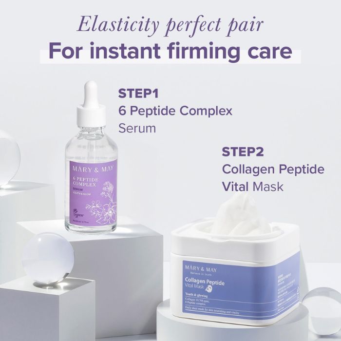 Mary & May 6 Peptide Complex Serum – Αντιγηραντικός ορός με 6 τύπους πεπτιδίων, 80ml
