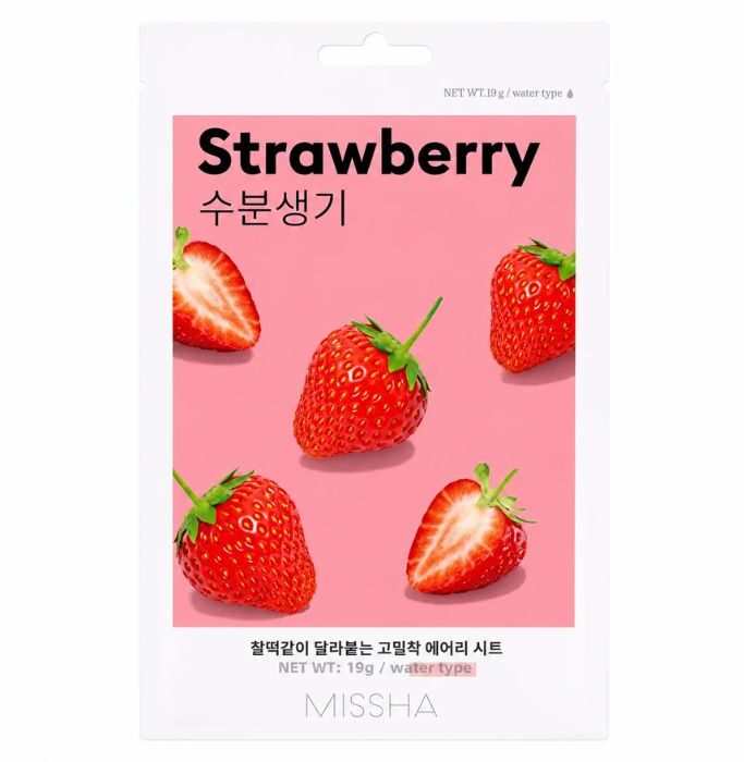 Missha Airy Fit Sheet Mask Strawberry - Μάσκα για λάμψη με εκχύλισμα φράουλας, 19gr