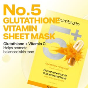 Numbuzin No.5 Vitamin Spotlight Sheet Mask – Συμπυκνωμένη βιταμινούχα υφασμάτινη μάσκα προσώπου με γλουταθειόνη, 1τεμ.
