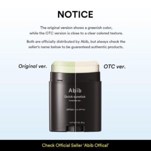 Abib Quick Sunstick Protection Bar SPF50+ – Ενυδατικό αντηλιακό προσώπου & σώματος σε στικ, 22gr