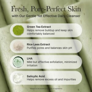 Arencia Green Tea + LHA Deep Pore Rice Cake Cleanser – Καθαριστικό προσώπου βαθύ καθαρισμού με πράσινο τσάι & LHA, 150ml