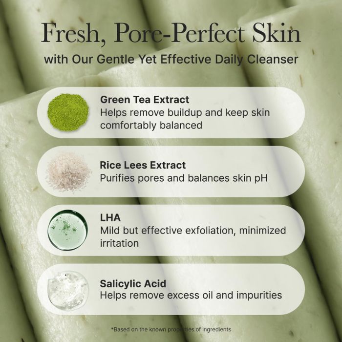 Arencia Green Tea + LHA Deep Pore Rice Cake Cleanser – Καθαριστικό προσώπου βαθύ καθαρισμού με πράσινο τσάι & LHA, 150ml