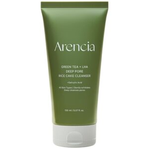 Arencia Green Tea + LHA Deep Pore Rice Cake Cleanser – Καθαριστικό προσώπου βαθύ καθαρισμού με πράσινο τσάι & LHA, 150ml
