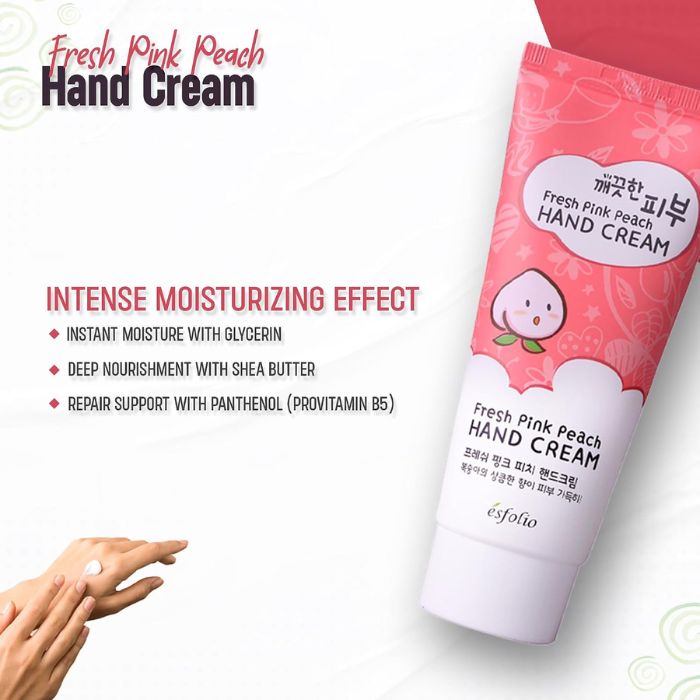 Esfolio Fresh Pink Peach Hand Cream – Δροσιστική κρέμα χεριών με ροδάκινο, 100ml