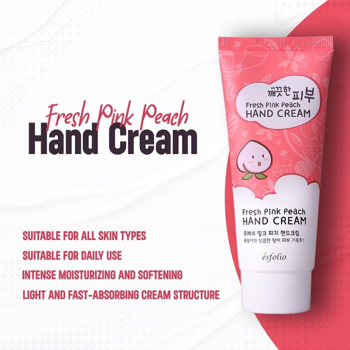 Esfolio Fresh Pink Peach Hand Cream – Δροσιστική κρέμα χεριών με ροδάκινο, 100ml