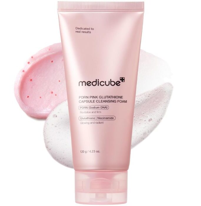 Medicube PDRN Pink Glutathione Capsule Cleansing Foam – Αφρός καθαρισμού προσώπου για λάμψη & ενυδάτωση, 120gr