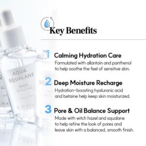 S.Nature – Aqua Squalane Serum – Καταπραϋντικός ορός με πανθενόλη για λάμψη, 50ml